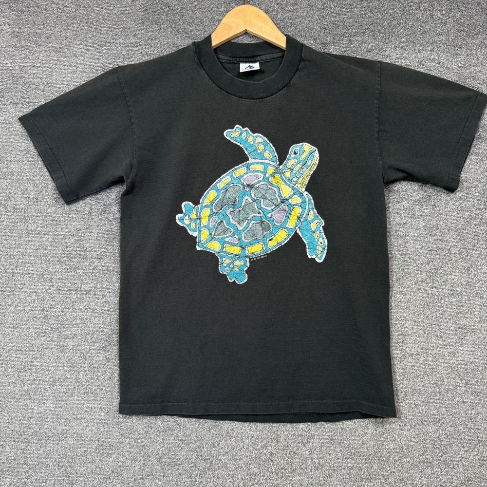 Vintage 1997 Jim Morris Sea Turtle T Shirt Mens M Black Single Stitch USA